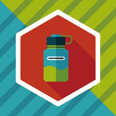 Su şişesi uzun gölge, eps10 düz simgesiyle