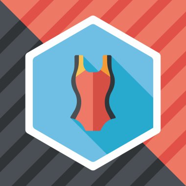 Yüzme uygun uzun gölge, eps10 ile düz simgesi