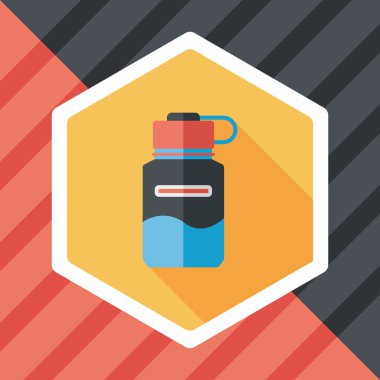 Su şişesi uzun gölge, eps10 düz simgesiyle