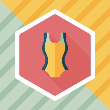 Yüzme uygun uzun gölge, eps10 ile düz simgesi