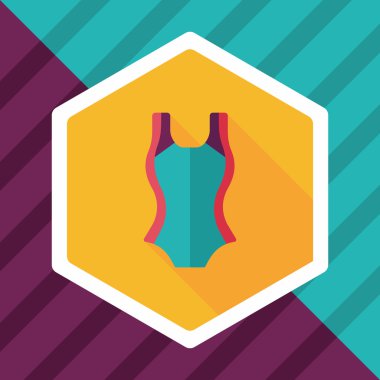 Yüzme uygun uzun gölge, eps10 ile düz simgesi