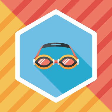 Uzun Gölge, eps10 ile düz simgesi Yüzme gözlüğü