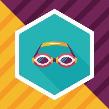 Uzun Gölge, eps10 ile düz simgesi Yüzme gözlüğü