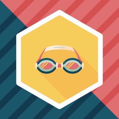 Uzun Gölge, eps10 ile düz simgesi Yüzme gözlüğü