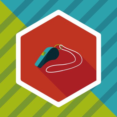 Düdük düz simgesi ile uzun gölge, eps10