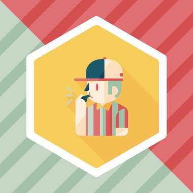 Hakem düz simgesi ile uzun gölge, eps10