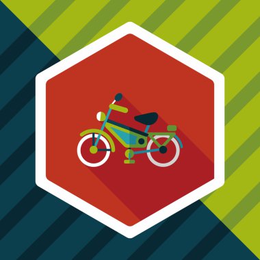 Uzun Gölge, eps10 ile ulaşım Bisiklet düz simgesi