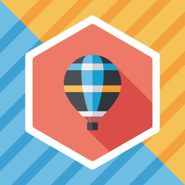 Uzun Gölge, eps10 ile ulaşım sıcak hava balon düz simgesi