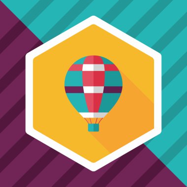 Uzun Gölge, eps10 ile ulaşım sıcak hava balon düz simgesi