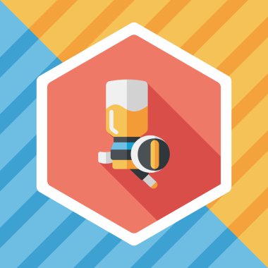 Evde beslenen hayvan su içme uzun gölge, eps10 ile düz simgesi