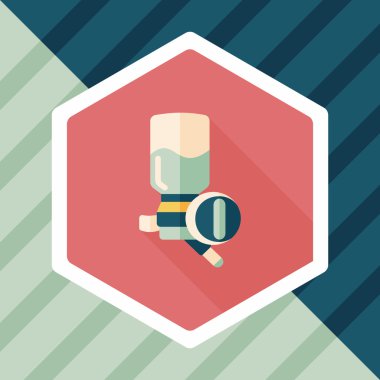 Evde beslenen hayvan su içme uzun gölge, eps10 ile düz simgesi