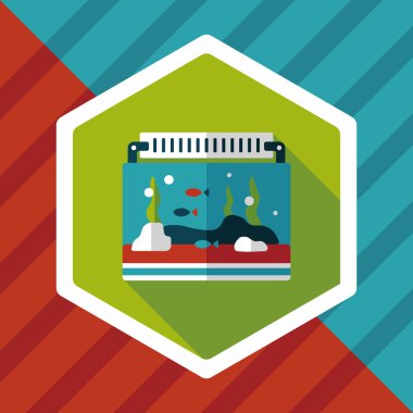 Uzun Gölge, eps10 ile evde beslenen hayvan balık düz simgesi