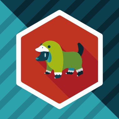 Evde beslenen hayvan giyim uzun gölge, eps10 düz simgesiyle