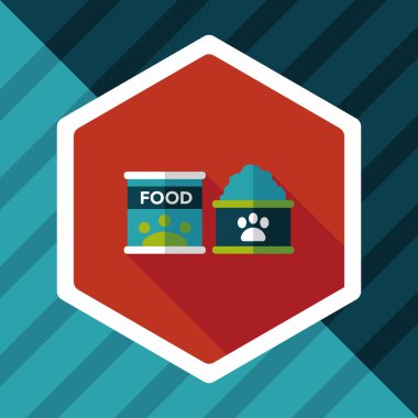 Uzun Gölge, eps10 ile evde beslenen hayvan köpek gıda düz simgesi