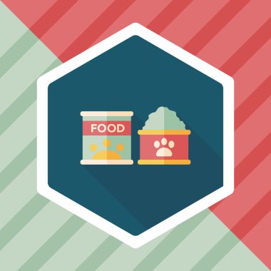 Uzun Gölge, eps10 ile evde beslenen hayvan köpek gıda düz simgesi