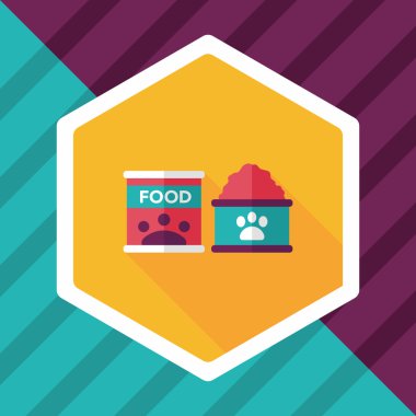 Uzun Gölge, eps10 ile evde beslenen hayvan köpek gıda düz simgesi