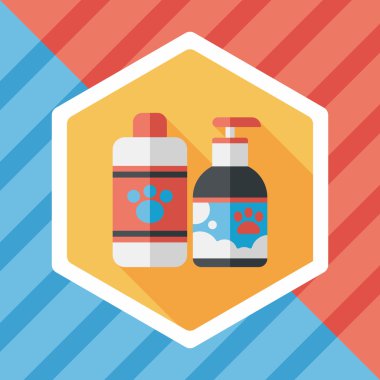 Uzun Gölge, eps10 ile evde beslenen hayvan şampuan düz simgesi