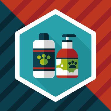 Uzun Gölge, eps10 ile evde beslenen hayvan şampuan düz simgesi