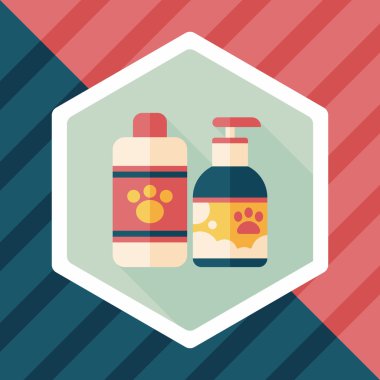 Uzun Gölge, eps10 ile evde beslenen hayvan şampuan düz simgesi