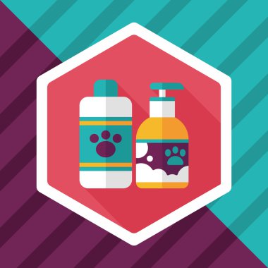 Uzun Gölge, eps10 ile evde beslenen hayvan şampuan düz simgesi