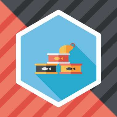 Evde beslenen hayvan kedi maması can düz uzun gölge, eps10 simgesi