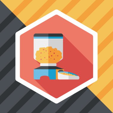 Uzun Gölge, eps10 ile evde beslenen hayvan köpek gıda düz simgesi