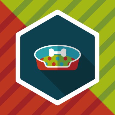 Uzun Gölge, eps10 ile evde beslenen hayvan yatak düz simgesi