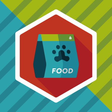 Uzun Gölge, eps10 ile evde beslenen hayvan köpek gıda düz simgesi