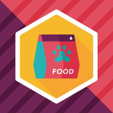 Uzun Gölge, eps10 ile evde beslenen hayvan köpek gıda düz simgesi