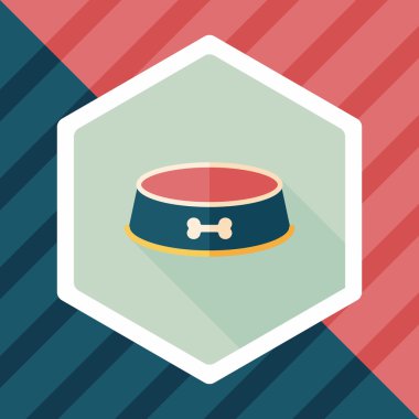 Uzun Gölge, eps10 ile evde beslenen hayvan köpek kase düz simgesi