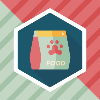 Uzun Gölge, eps10 ile evde beslenen hayvan köpek gıda düz simgesi