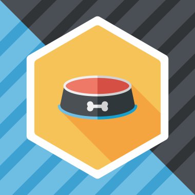 Uzun Gölge, eps10 ile evde beslenen hayvan köpek kase düz simgesi