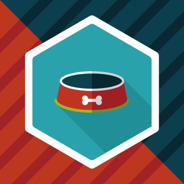 Uzun Gölge, eps10 ile evde beslenen hayvan köpek kase düz simgesi