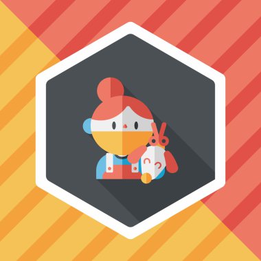 Uzun Gölge, eps10 ile evde beslenen hayvan veteriner ve köpek düz simgesi