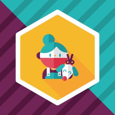 Uzun Gölge, eps10 ile evde beslenen hayvan veteriner ve köpek düz simgesi