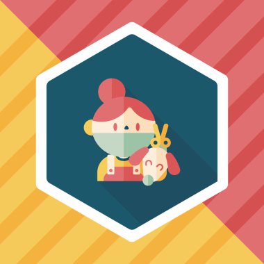 Uzun Gölge, eps10 ile evde beslenen hayvan veteriner ve köpek düz simgesi