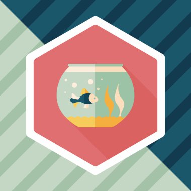 Uzun Gölge, eps10 ile evde beslenen hayvan balık düz simgesi