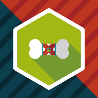 Uzun Gölge, eps10 ile evde beslenen hayvan kemik düz simgesi