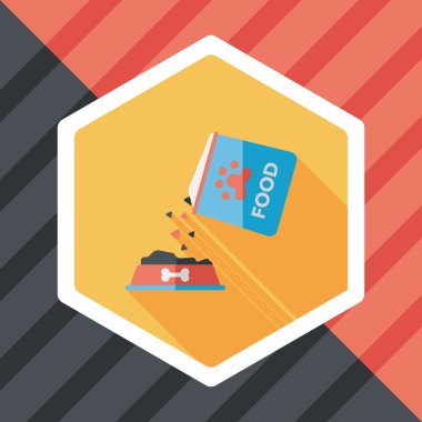 Uzun Gölge, eps10 ile evde beslenen hayvan köpek gıda düz simgesi