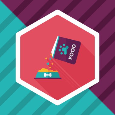 Uzun Gölge, eps10 ile evde beslenen hayvan köpek gıda düz simgesi