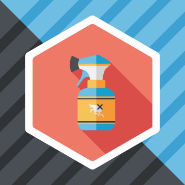 Evde beslenen hayvan pire spreyi uzun gölge, eps10 düz simgesiyle