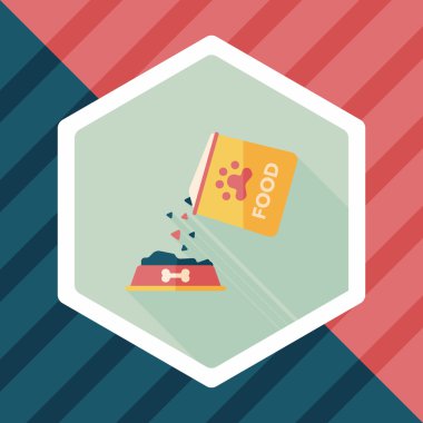 Uzun Gölge, eps10 ile evde beslenen hayvan köpek gıda düz simgesi