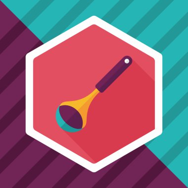 Uzun Gölge, eps10 ile mutfak eşyaları kaşık düz simgesi