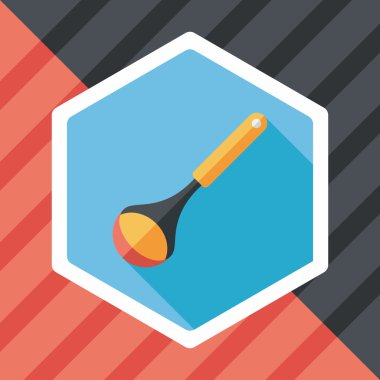 Uzun Gölge, eps10 ile mutfak eşyaları kaşık düz simgesi