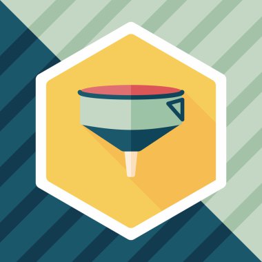 Uzun Gölge, eps10 ile mutfak eşyaları huni düz simgesi