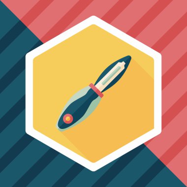 Uzun Gölge, eps10 ile mutfak eşyaları meyve bıçağı düz simgesi