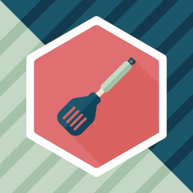 Uzun Gölge, eps10 ile mutfak eşyaları spatula düz simgesi