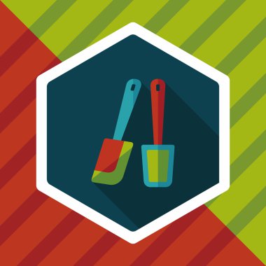 Uzun Gölge, eps10 ile mutfak eşyaları çırpıcı düz simgesi