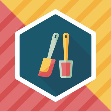 Uzun Gölge, eps10 ile mutfak eşyaları çırpıcı düz simgesi