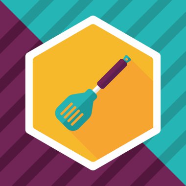 Uzun Gölge, eps10 ile mutfak eşyaları spatula düz simgesi